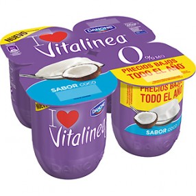 DANONE VITALINEA yogur sabor coco pack 4